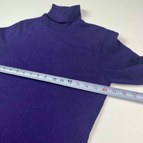 Louben Silk Turtleneck Sweater S Purple Basic Layering Preppy Quiet Luxury Soft - Picture 6 of 8